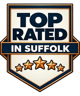 Top Rated in Suffolk badge with five stars